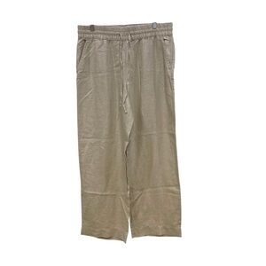 Tommy Bahama 100% Linen Wide Leg Pants Beige Pockets Comfort Womens L